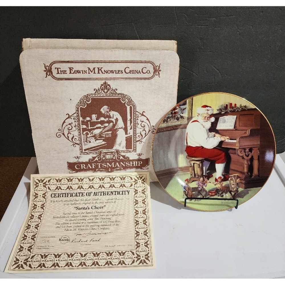 Edwin M. Knowles Christmas‎ Collectors Plate Santa's Cheer Bradford Exchange Lot